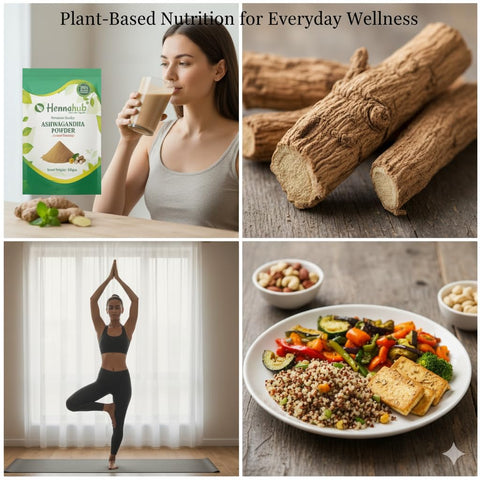 Hennahub Ashwagandha Powder (Food Grade) 100gm Pack | 100% Natural Withania Somnifera Root Powder | Plant-Based Nutrient Source