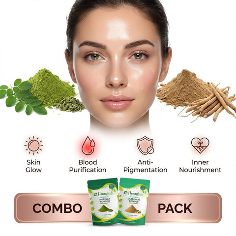 Hennahub Women’s Wellness & Hormone Support Combo | Shatavari, Ashwagandha, Safed Musli & Moringa Powder | Pack of 4 x 100g | Hormonal Balance, Energy, Strength & Daily Nutrition | 100% Ayurvedic