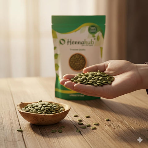 Hennahub Pumpkin Seeds 100gm | Raw & Crunchy Edible Seeds | Premium Food Grade | Fibre & Plant Protein Rich | For Snacking, Smoothies, Granola, Salads & Baking Recipes