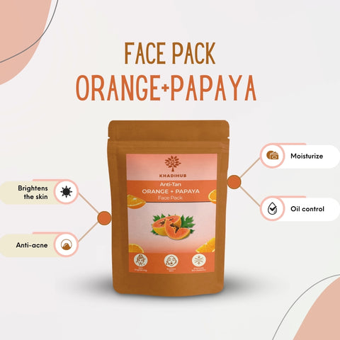 Orange-Papaya Face Pack, Skin Lightener - Works as a Natural Bleach