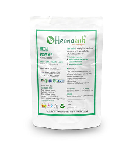 Natural Neem Leaves Powder - Pack of 1 KG - hennahubstore