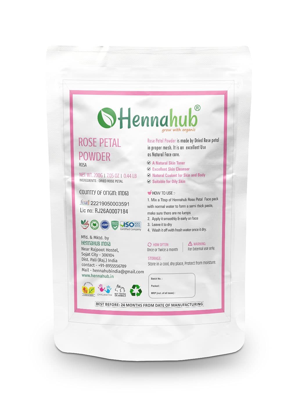 Herbal Rose Petals Powder 1 KG - hennahubstore