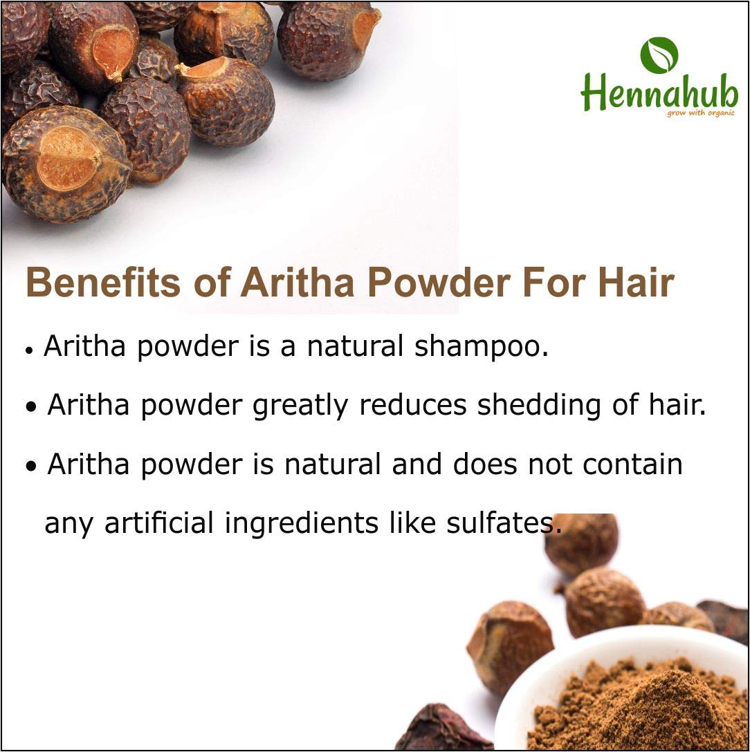 Organic Aritha Powder for Hair 200 gm (Reetha/Soapnut Powder) - hennahubstore