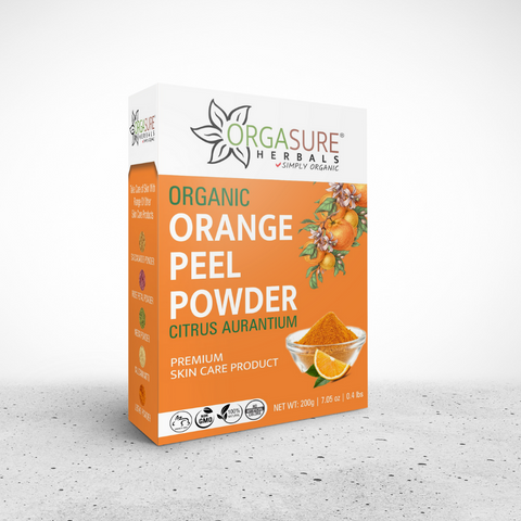 Organic Orange Peel Powder for Face Care 200gm Pack - hennahubstore