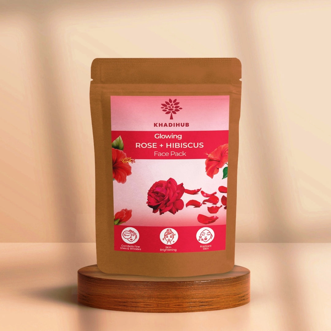 Rose-Hibiscus Face Pack, Naturally Remove Dullness and Sun, Pollution Damage